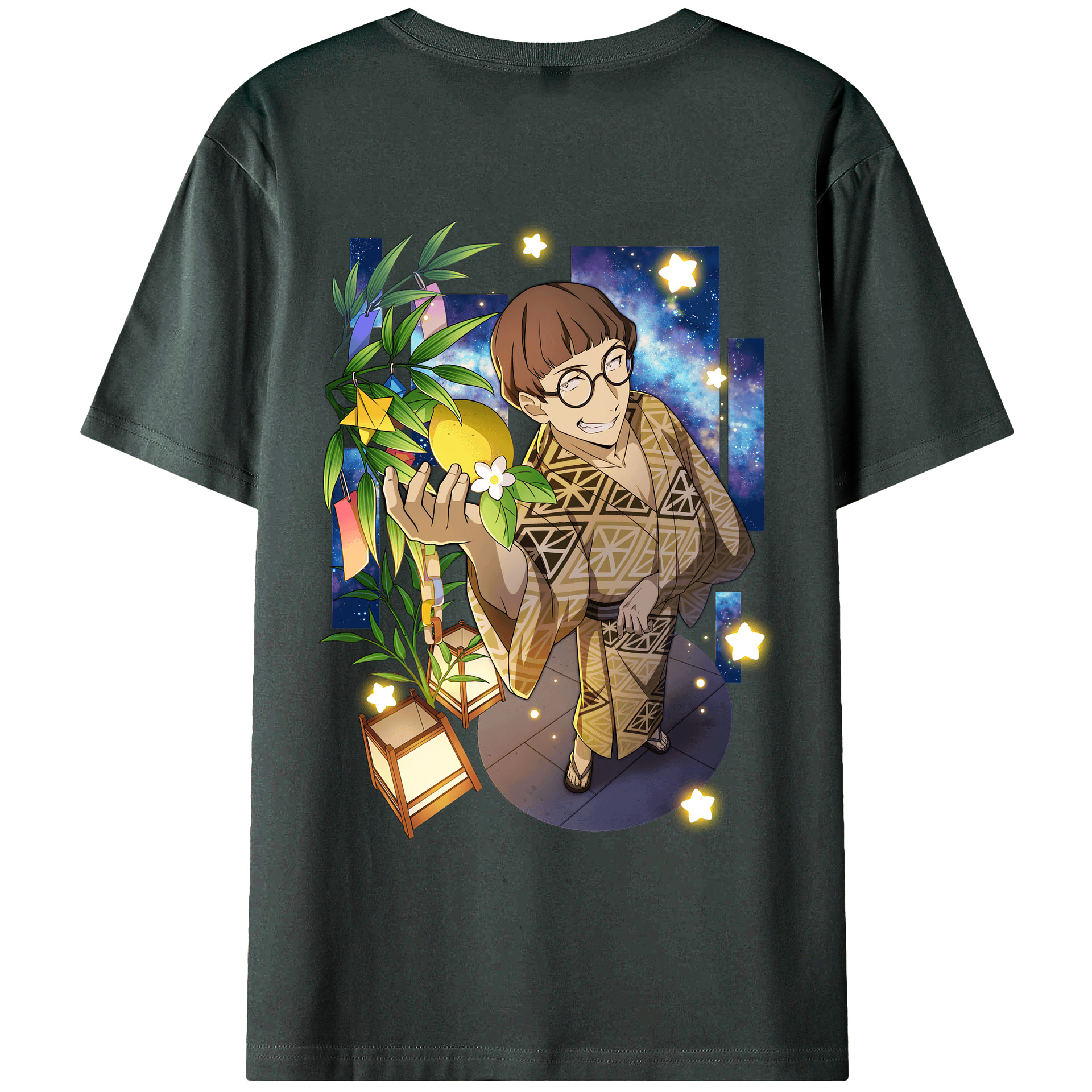 （画像用） 文豪ストレイドッグス Bungo Stray Dogs 綿100％ メンズ半袖Tシャツ（バックプリント） 通気性